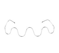 NUOBESTY Handmade Silver Metal Semi-rimless Eyeglasses Frame for Women | Diamond-rimmed Ornament, Creative Wave Style, Festival and Party Accessory, Fine Workmanship