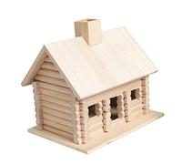 NUOBESTY Handmade Solid Wood Bird Nest House Wide Entrance Outdoor Garden Balcony Wooden Birds Hut Bed Craft Safe Material Canary Parrot Lark Unfinished DIY Decoration
