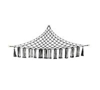NUOBESTY Handwoven Black Triangle Plush Hammock Wall Net Hanging Stuffed Animal Organizer for ’ Room Storage and Nursery Decor