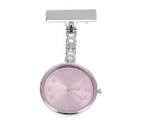 NUOBESTY Hanging Quartz Nurse Watch for Clinic Staff, Pink Alloy Glass | View Dial, Waterproof Clasp on Clothes, Key Shape, for Paramedic and Doctor Use