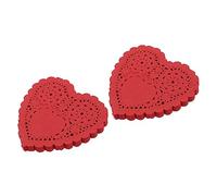 NUOBESTY Heart Doilies Paper 200 Pcs Valentine's Day Paper Pads Heart Shaped Paper Disposable Doilies Heart Napkins Table Cloth Red Doilies for Food Cake Decorating Food Paper Lace Paper Food Oil