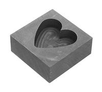 NUOBESTY Heart Shape Graphite Mold Ingots Casting Mold for Jewelry Making Silver Gold Copper Melting Supplies Suitable for Metal Smelting and Refining