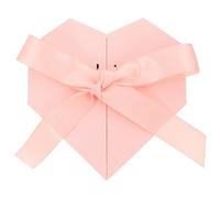 NUOBESTY Heart Shaped Gift Box Pink with Lid, No Assembly Required, Paper and Polyester Material, for Wedding or Valentines Day, Creative and Stylish Design for Presents and Party Favors