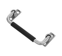 NUOBESTY Heavy Duty Stainless Steel Folding Handle with Non-Slip Grip 90° Locking Pull Handle for Toolbox, Storage Case, and Utility Cart, 120mm Center Distance