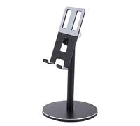 NUOBESTY Height Adjustable Aluminium Alloy Tablet Holder Durable Smartphone Stand with Angle Skid Pad and Charging for Comfortable Viewing Black