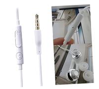 NUOBESTY Hifi Stereo In Ear Headphones with Microphone Sweatproof Earbuds with Noise Isolation Wired Earphones Compatible with Phones Running Gym and Everyday Use White