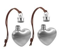 NUOBESTY Hip Flask Set 2pcs Stainless Steel Portable Heart Shaped 1oz 30ml Each Small Liquor Flasks Elegant and Sturdy Wine Bottle Accessories for Hiking and Outdoor Activities