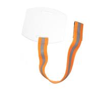 NUOBESTY Horizontal Arm Id Badge Holder with Orange Elastic Strap and Transparent Social Security Card Protector for Emergency Workers Security Staff Warehouse Use