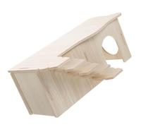 NUOBESTY House Offering Space for Activities and Pet Entertainment Wooden Small Maze with Multi-chamber and Ramp, Beige Habitat Decor Animal for Hamster and Hedgehog