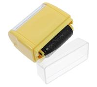 NUOBESTY Identity Theft Protection Roller Stamp with Garbled Print for Confidential Privacy Smudgeproof Security Ink Wide Yellow Design with Refills Plastic for Letters Documents and