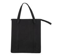NUOBESTY Insulated Shopping Bag with Zippered Top, Black, Lightweight | Non Woven Fabric and Aluminum Film Lining, Embossed Spots Design, Large Capacity for Office and Outdoor Use