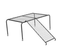 NUOBESTY Iron Chicken Coop Platform with Ladder Hollow Design Feeding and Drinking Shelf for Hens and Chicks Stable Chick Feeding Holder for Pet Cage and Poultry Care