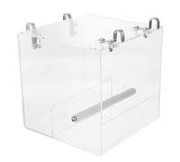 NUOBESTY Large Acrylic Parrot Feeder Automatic Birds Food and Water Dish Hanging Feeding Bowl for Small Birds Cage Accessory Easy to Clean and Install