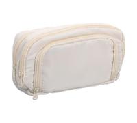 NUOBESTY Large Capacity Pencil Case with Three Compartments for Art Supplies Organizer Lightweight Polyester Pencil Bag for Students and Artists Travel Friendly Stationery Storage for