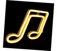 NUOBESTY LED Music Note Neon Light Warm White Night Lamp USB Battery Powered Decorative Bedroom Neon Atmosphere Light for Party and Home