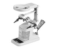 NUOBESTY LED Welding Magnifying Station Light Adjustable Magnifier Stand for Soldering Heavy Duty Base for Electronics Repair and Crafting