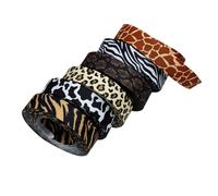 NUOBESTY Leopard Print Ribbon Set 6 Rolls 1.6cm Width, 5 Yards Each Animal Print Fabric Ribbon for Wrapping, Bow Making, Holiday and Birthday Present Decorations