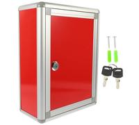 NUOBESTY Lockable Wall Mount Mailbox Suggestion Box with Keys Retro Style Letter Box for Home Office Outdoor Use Space-Saving 11.22X8.46X4.13 Inch