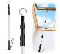 NUOBESTY Loft Ladder Pole with Hook, 90cm/35.3in Extendable Loft Hatch Pole Kit Aluminium Alloy Pull Down Rod for Attic Ladder Access, Window Opener, Garage and Caravan Awning