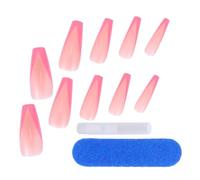 NUOBESTY Long Coffin False Nails Easy to File 48pcs Press on Nail Tips Made of Sturdy Abs Material for DIY Home Art and Social Occasions for French Manicure
