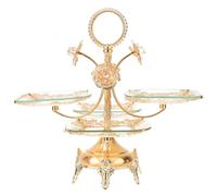 NUOBESTY Luxury Multifunctional Glass Dessert Stand Layered Fruit Plate Pastry Candy Tray for Afternoon Tea and Home Serving