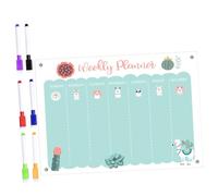 NUOBESTY Magnetic Acrylic Refrigerator Planner Board Large Dry Erase Weekly Schedule Board with Whiteboard Pens for Kitchen Office Classroom Use