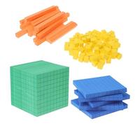 NUOBESTY Math Counting Cube Educational Toy for Kids Eva Base 10 Blocks Maths Counters for Kids Counting Blocks for Place Value Colour Recognition and Early Learning 126 Pieces