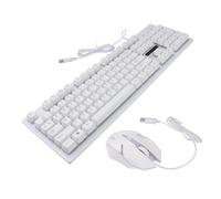 NUOBESTY Mechanical Gaming Keyboard with Luminous Keys and Mouse Wired USB Set Plastic Construction and Non Conflict Design 104-key Keyboard and 4-button Mouse for Office and Cafe Use
