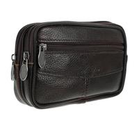 NUOBESTY Men’s Tactical Pu Leather Phone Waist Pouch with Stand, Large Horizontal Multi-Tool Bag, Outdoor Hiking, Camping, and Rescue Travel Accessory, Size 17x11cm