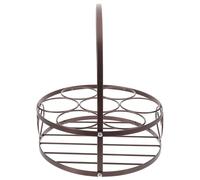 NUOBESTY Metal Beer Basket 6-Bottle Holder with Handle Portable Beer Carrier Drink Storage Basket for Outdoor Picnic and Home Brewing