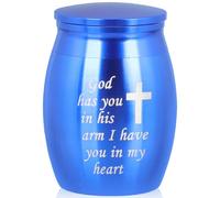 NUOBESTY Metal Cremation Urn for Ashes Keepsake Memorial Casket with Vibrant Blue Finish for Pets and Loved Ones Fine Carving Suitable for Cats Dogs Birds and Parrots Bereavement