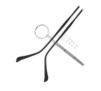 NUOBESTY Metal Glasses Replacement Temple Arms Black Single Tooth Eyeglass Legs Repair Kit Compatible with Various Frames Quick Tool Installation