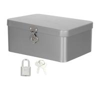 NUOBESTY Metal Rectangular Hinged Tin Box, Mini Hinged Tin Container, Rectangular Tinplate Storage Box, Empty, Dustproof, Sturdy Protection, for Desktop Workspace Organizer