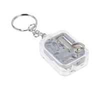 NUOBESTY Mini Acrylic Music Box Keychain Creative Birthday Pendant Lightweight Decorative Keyring for Bags and Keys Hand-cranked No Battery Needed Practical