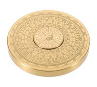 NUOBESTY Mini Brass Luopan Compass with Smooth Rotation, Small Decorative Feng Shui Tool in Golden Colour for Desk Decoration and Cultural Teaching, 2.3 Inch Traditional Antique Style