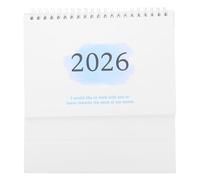 NUOBESTY Mini Desk Calendar 2025-2026 Small Standing Flip Calendar Monthly Planner for Home Office Decor Sky-blue