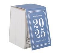 NUOBESTY Mini Desk Calendar 2025, Tear Off Daily Calendar Desktop Flip Small Pocket Retro Schedule Planning Table Decorations New Year Blue