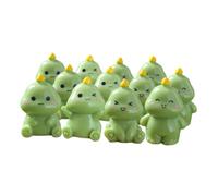 NUOBESTY Mini Dinosaur Figures Tiny Dinosaurs for Garden Landscaping Home Decor 12Pcs Resin Cute Cartoon Green Classroom Prizes