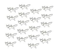 NUOBESTY Mini Fox Charms Pendant Set Silver Colour with Fine Workmanship 20pcs Alloy Delicate Design for Jewelry Making Suitable for Keyring and Cellphone Decorative Accessories