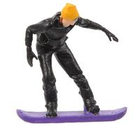 NUOBESTY Mini Skiing People Figure Model Edifying Intelligence and Simulation Human Adornment in Black Resin for Model Scenes and DIY Landscape Decor for Sand Table Mini Figurine
