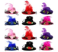 NUOBESTY Mini Top Hat Hair Clip - Small Hairpin for Tea or Cocktail Party Cosplay, 12pcs (Random Color)