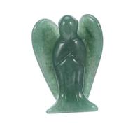 NUOBESTY Miniature Hand-carved Crystal Angel Sculpture Decor Natural Aventurine Figurine for Home Office Travel Protection Portable Guardian Ornament for Peace and Balance