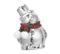 NUOBESTY Mirror Mosaic Snowman Christmas Ornament with Knitted Scarf Lightweight Glass and Foam Holiday Figurine for Indoor Xmas Decor Stylish Disco Ball Design for Party and Home Display