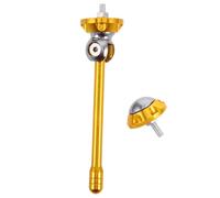 NUOBESTY Motorcycle Short License Plate Decorative Antenna Mount Gold Alloy Plate Accessory for Scooter and Motorbike