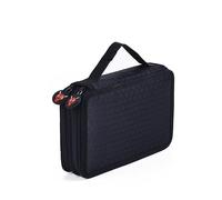 NUOBESTY Multi-Functional 32 Slot Pencil Case Versatile Pen Bag for Artists and Students Large Capacity Black Organizer for Gel Pens Watercolor Pencils and Drawing Supplies