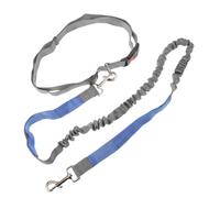 NUOBESTY Multifunctional Waist Dog Leash for Running with Bungee Rope for Small and Medium Dogs Outdoor Walking and Exercise Belt in Grey and Blue