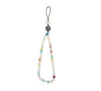 NUOBESTY Natural Agate Beaded Phone Lanyard Short Strap Lost Cellphone Wrist Strap with Easy Installation for Mobile Phone Cases Wallets and Id Holders