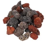 NUOBESTY Natural Black and Red Volcanic Aquarium Stones 400g Set, Multi-function Gravel for Fish Tank and Turtle Tank Decoration, Garden Rocks for Vase and Outdoor Landscaping