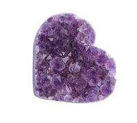 NUOBESTY Natural Heart Shaped Amethyst Cluster Stone Decor 3-5cm Random Size Purple Crystal Ornament for Home Decoration and Desk Accent
