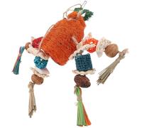 NUOBESTY Natural Loofah Sponge Parrot Chewing Pendant for Bird Cage Hanging Lightweight Bird for Parakeet Biting and Foraging Promotes Active Play and Emotional Health